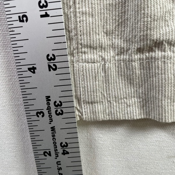 Banana Republic Mens 35x34 Linen Cotton Pinstripe Pants Beige Straight Leg - Picture 7 of 7